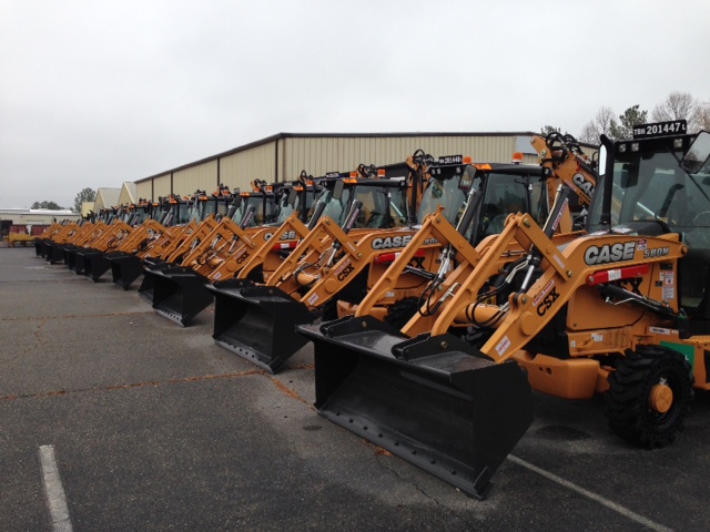 Backhoe loaders with McLaren Nu-Air DT solid cushion tires